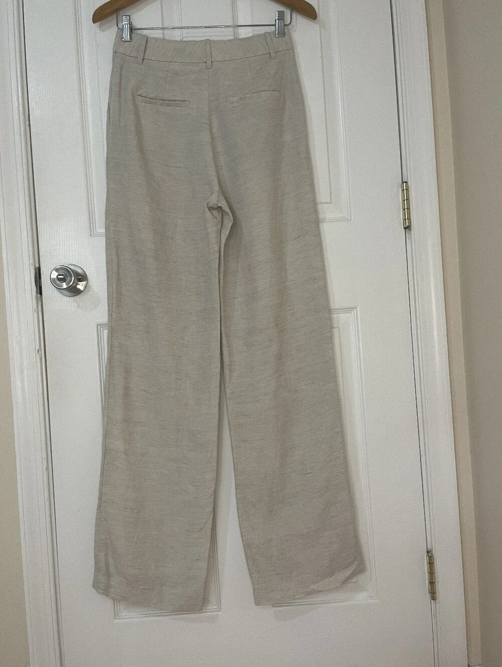Aritzia Wide-Leg High-Rise Linen-Blend Pants in Light Oat Size 4